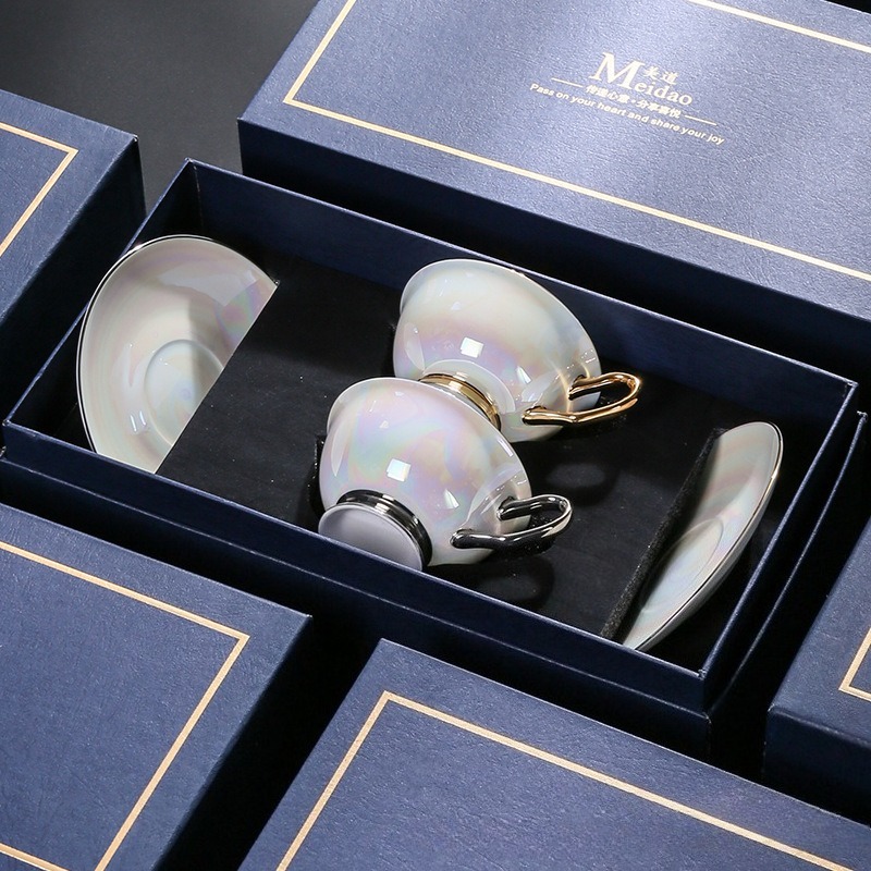 Luxury Gift Set - Juego de Tazas de Café Iridiscentes