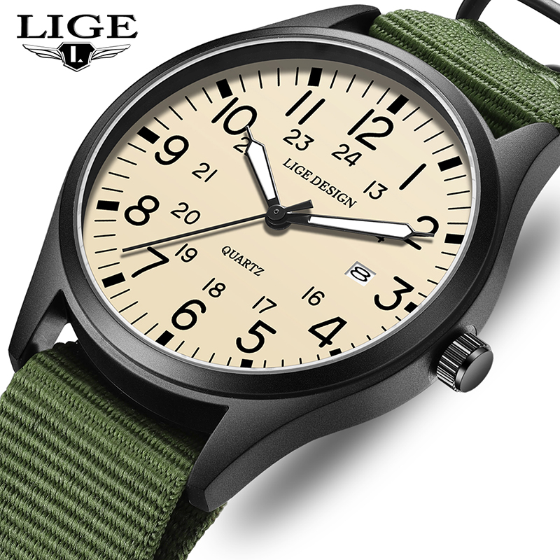 Luxury Watch Men - Reloj de Pulsera de Cuarzo LIGE