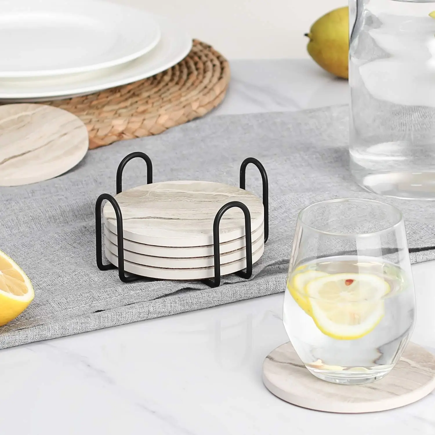 Juego de 6 posavasos para bebi - Marble Coaster Set reseña y precio