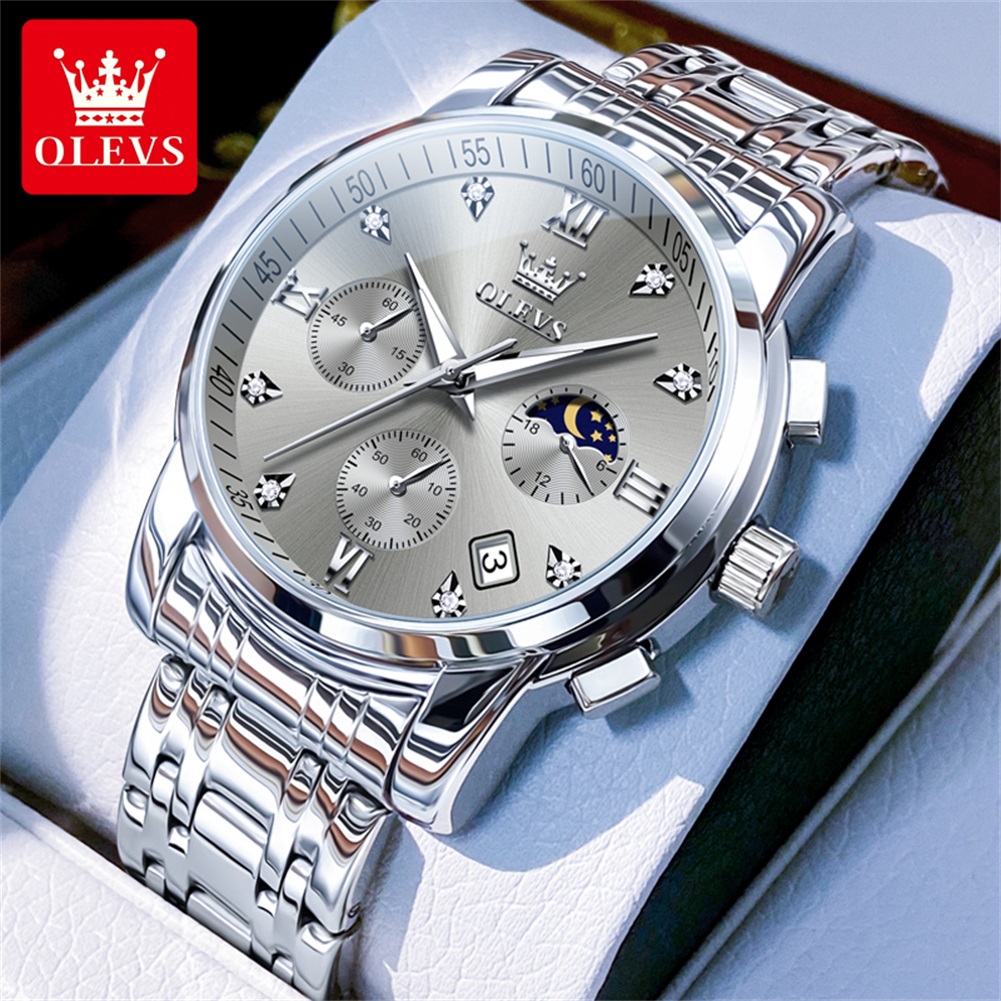 OLEVS 2858 reloj de cuarzo par - Luxury Watch Men reseña y precio
