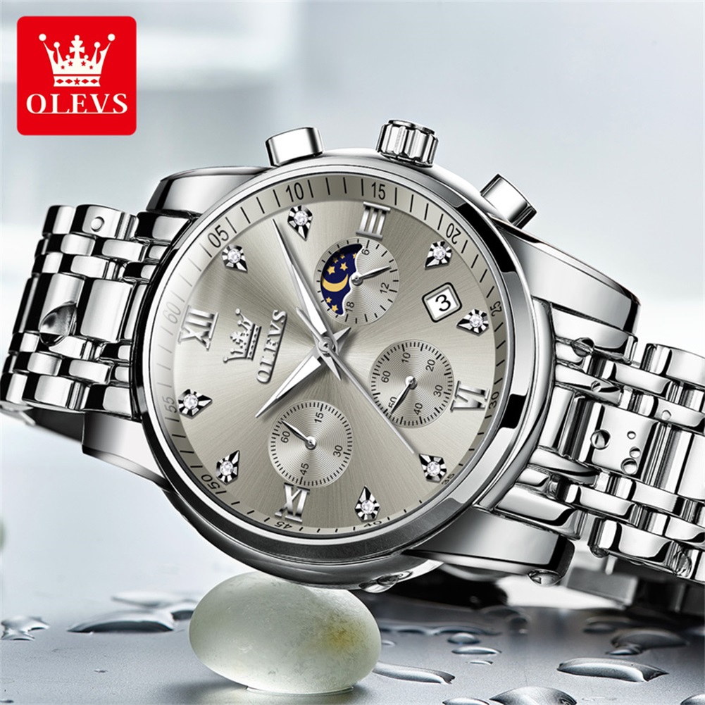 OLEVS 2858 reloj de cuarzo par - Luxury Watch Men reseña y precio