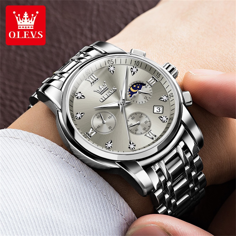 OLEVS 2858 reloj de cuarzo par - Luxury Watch Men reseña y precio
