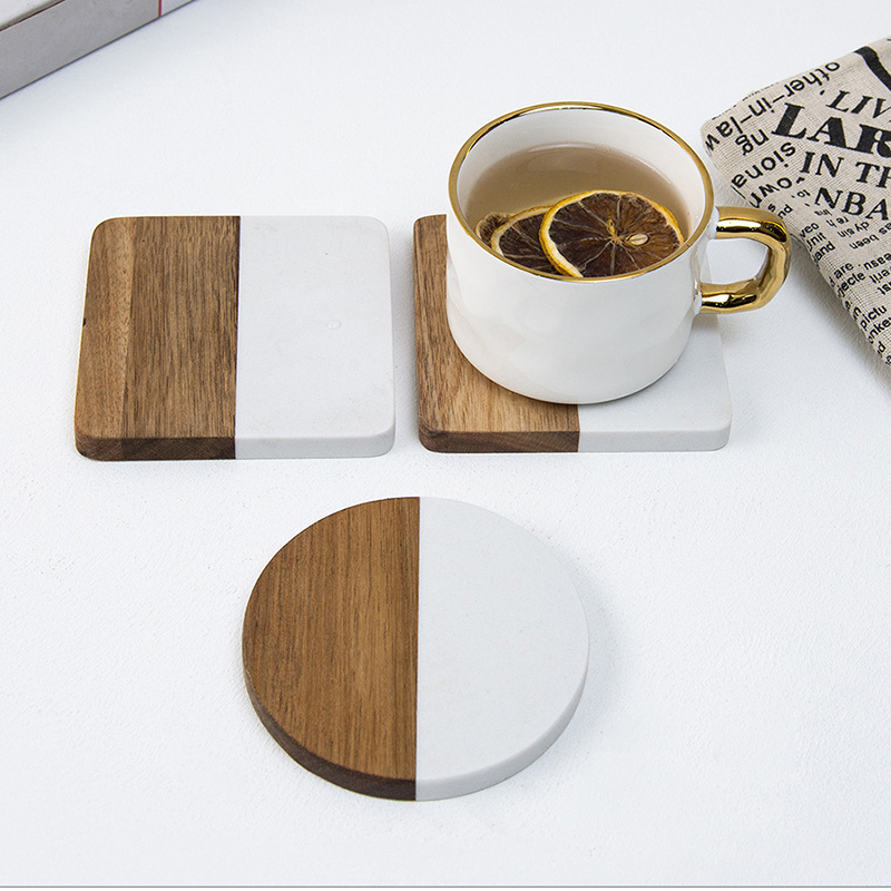 Juego de 4 Posavasos de Madera - Marble Coaster Set reseña y precio