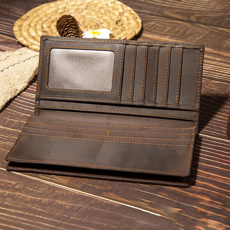 Cartera Larga de Cuero Genuino - Leather Wallet Men reseña y precio