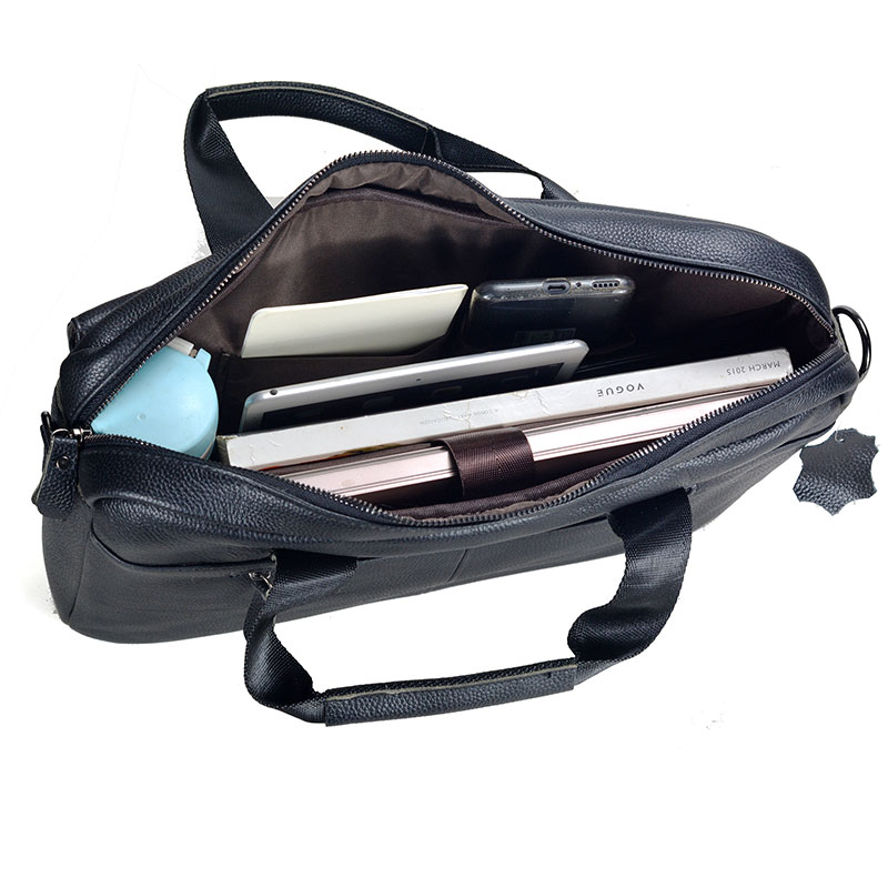 Bolso grande de cuero genuino  - Leather Briefcase reseña y precio