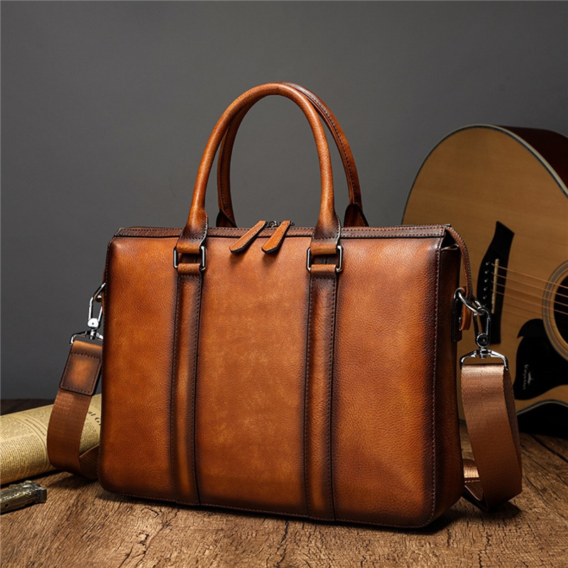 Maletín de Cuero de Primera Ca - Leather Briefcase reseña y precio
