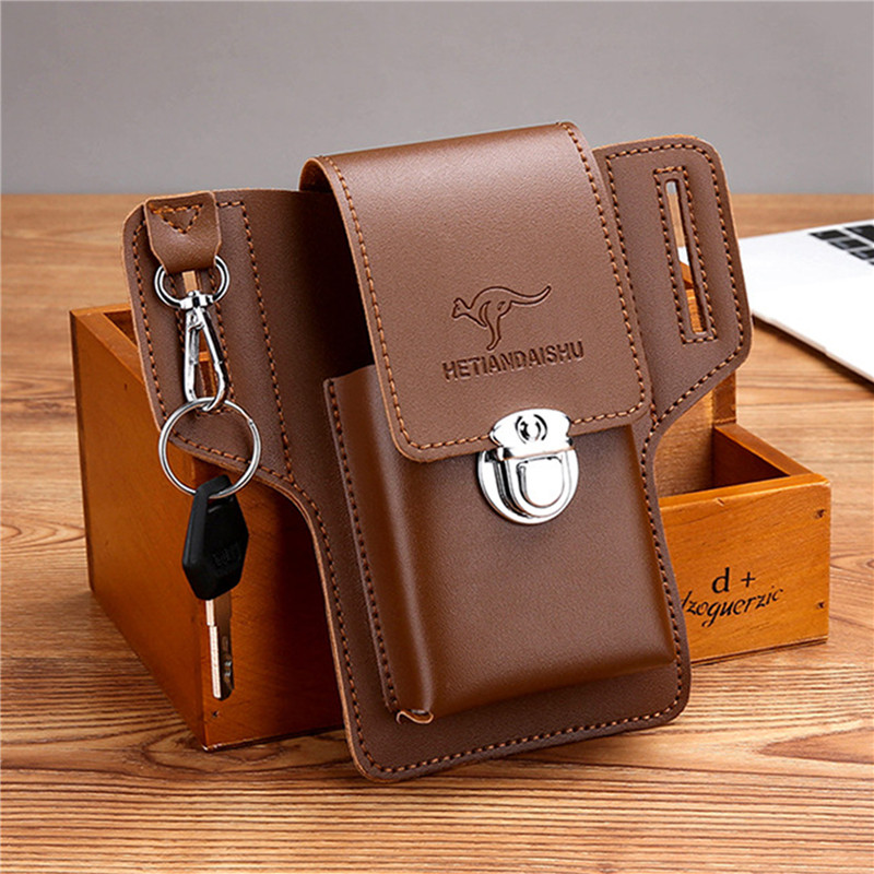 Bolso con cinturón para teléfo - Leather Wallet Men reseña y precio