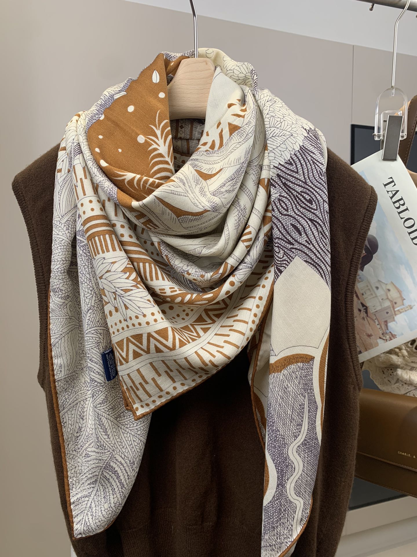 Bufanda grande cuadrada de lan - Cashmere Scarf reseña y precio