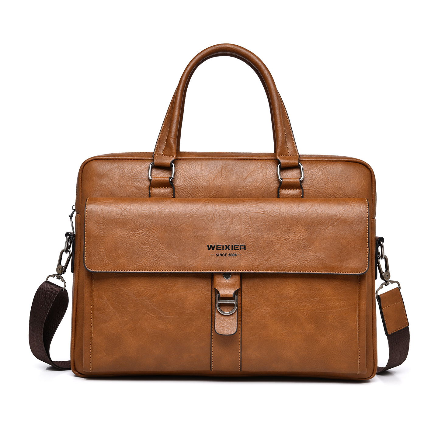 Maletín de Cuero PU Marrón Osc - Leather Briefcase reseña y precio