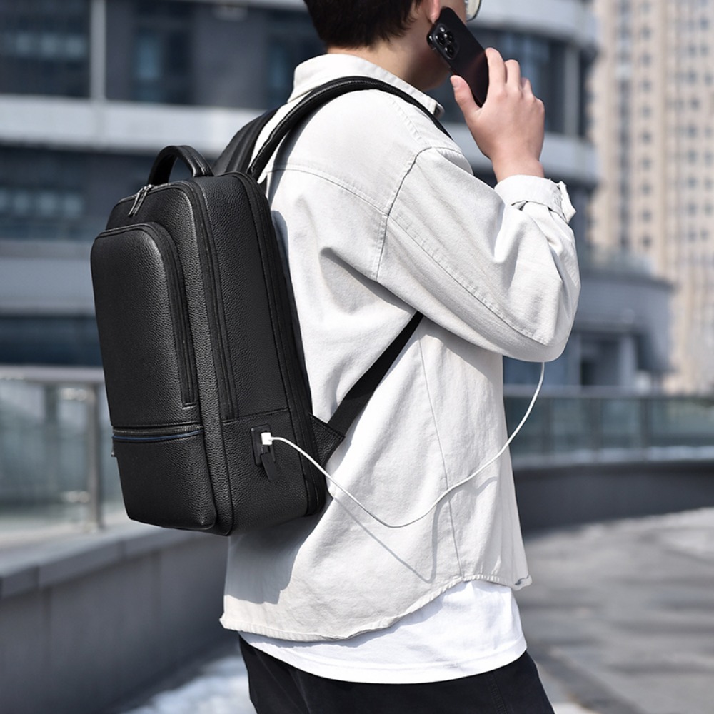 Mochila de cuero PU para hombr - Leather Briefcase reseña y precio
