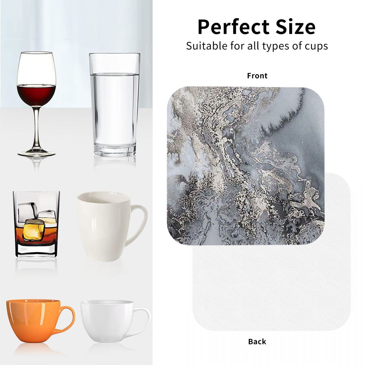 Posavasos de mármol gris y pla - Marble Coaster Set reseña y precio