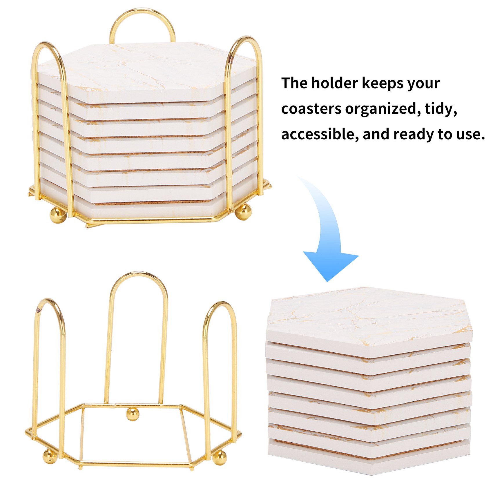 Posavasos A69E8 para Bebidas,  - Marble Coaster Set reseña y precio