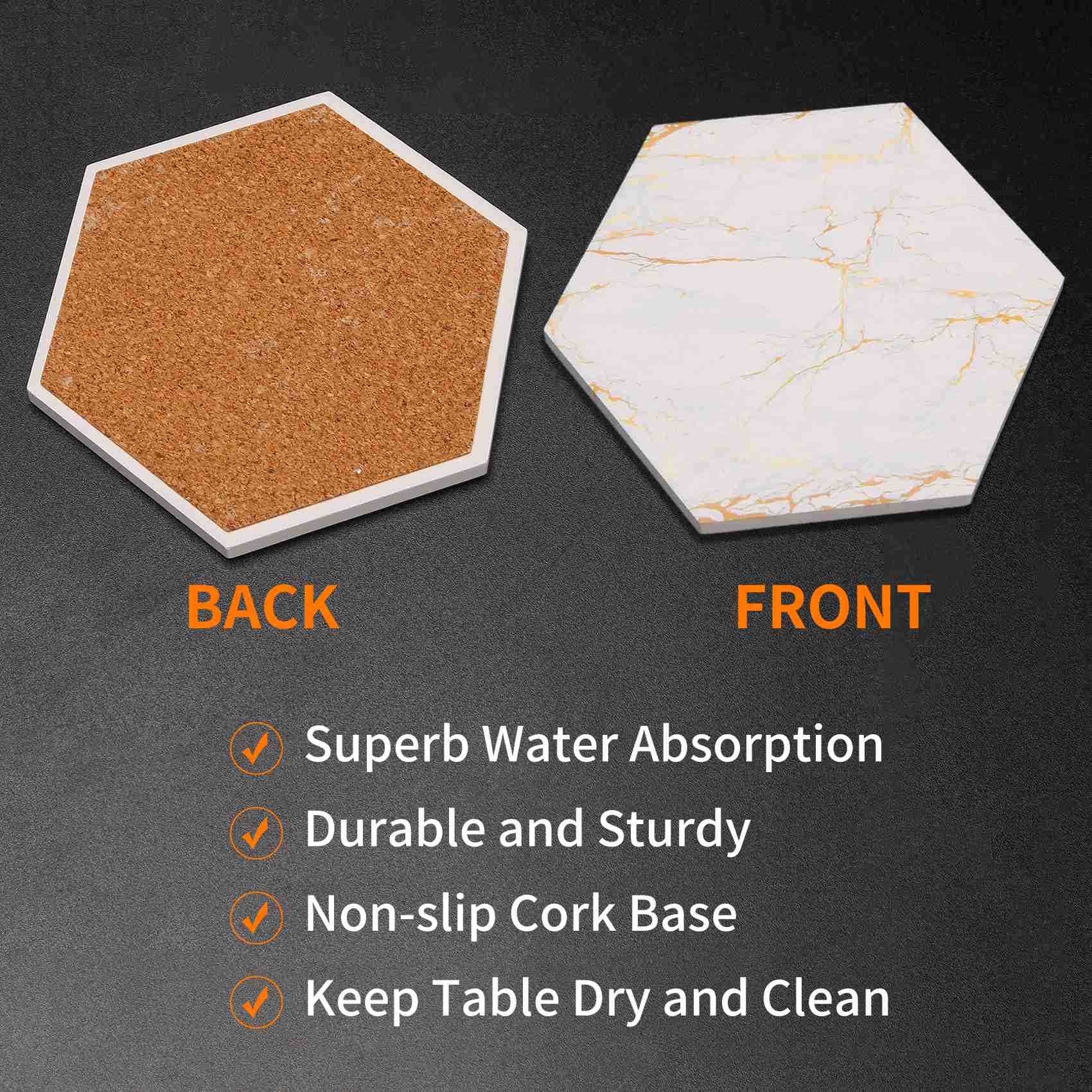 Posavasos A69E8 para Bebidas,  - Marble Coaster Set reseña y precio